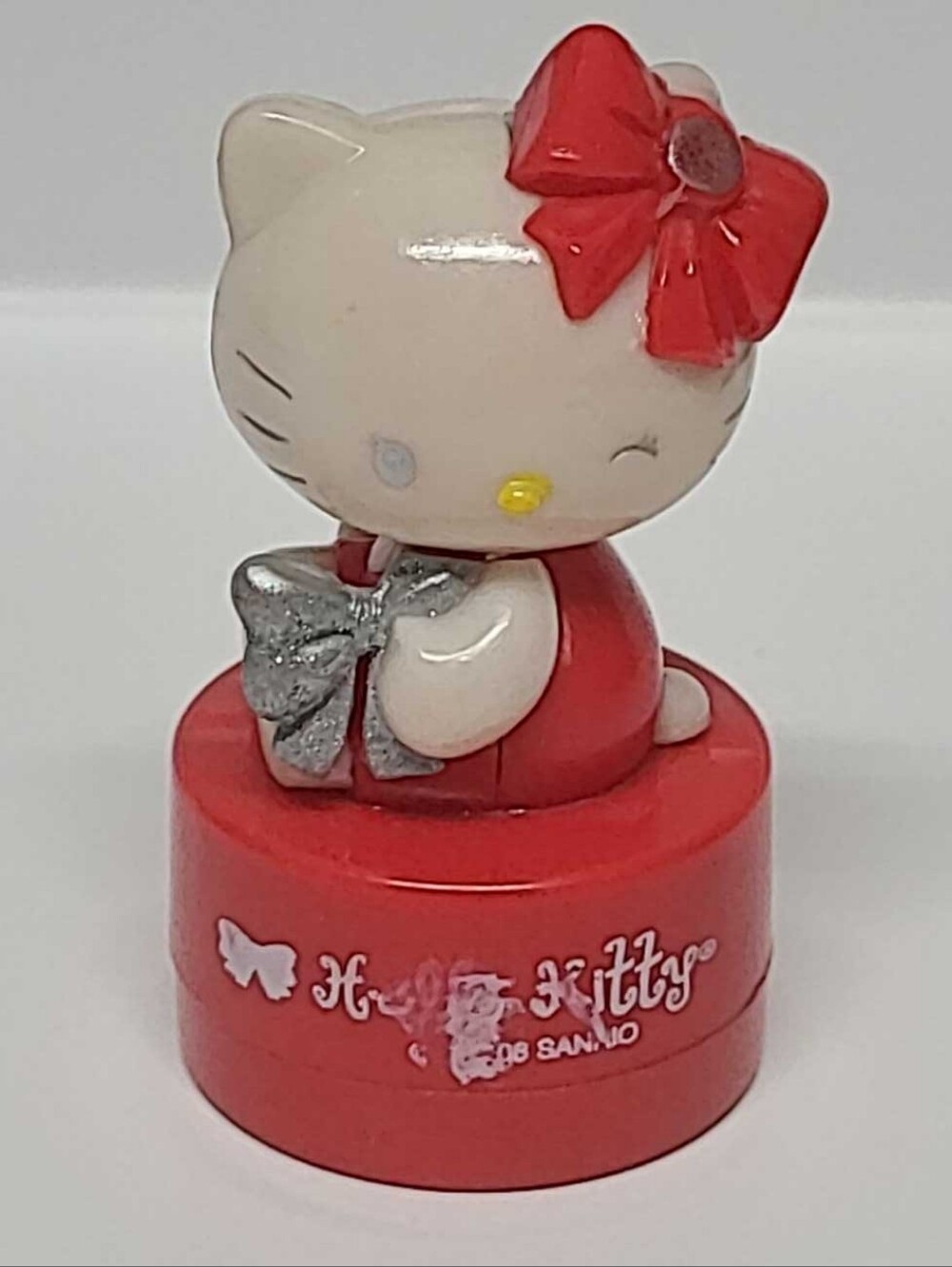 2008 Sanrio Hello Kitty Light Up Stamper Figure Winking Bow Works/Has Ink